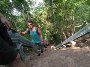 Battambang family tuktuk tour BambooTrain/Wat Banan/Bat cave - Bamboo Train: the ride is the point, not a photo stop