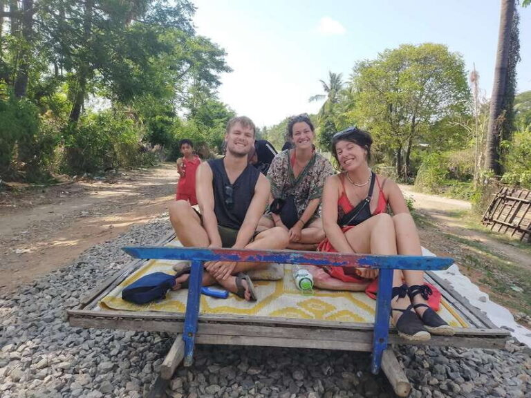 Battambang: Tuk-Tuk, Bamboo Train, Killing/Bat Caves, Sunset - City Stops by Tuk-Tuk: Market, Provincial Hall, and Battambang Symbols