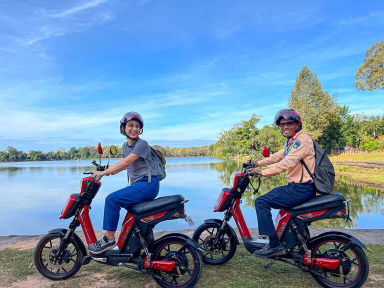 From Siem Reap: Angkor Wat Sunrise and Temples E-Bike Tour - From tuk-tuk pickup to e-bike riding inside the park