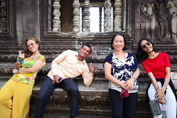 Private sunrise 'small tour' of Angkor Wat with car or van & Guide - Angkor Thom: South Gate Gods and Bayon in the Center