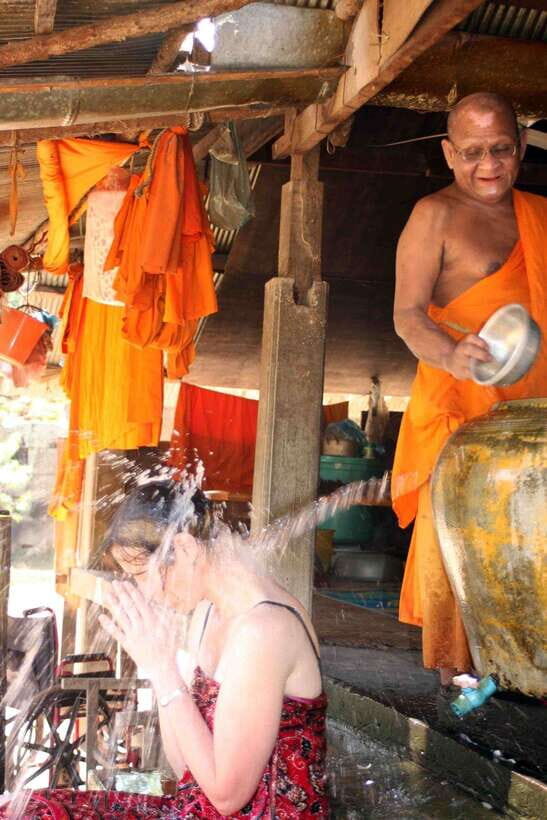 Siem Reap: 1-Hour Cambodian Buddhist Water Blessing - The chants, protocol, and the red wrist ties you receive