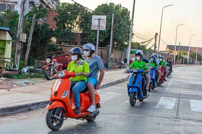 Siem Reap Evening Foodie Vespa Tour / Tuk Tuk Available - Road 60 Field Night Market: bugs, chicken, and street-side seating